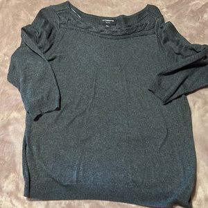 Womens Petite XL gray 3/4 sleeve sweater